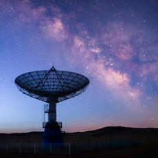 Satellite antenna array under the Milky Way
