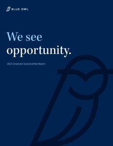 Blue Owl 2022 Corporate Sustainability Report