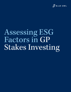 Assessing ESG Factors in GP Stakes whitepaper